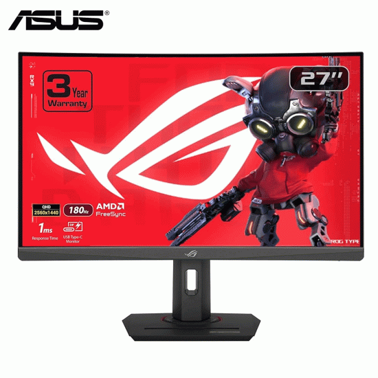 ASUS ROG Strix XG27WCS 27" 2K, Curved , 180Hz , Type-C, HDR400, Gaming Monitor  