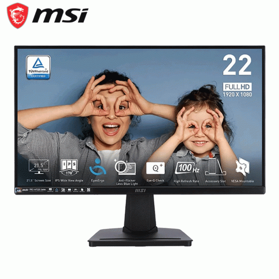 MSI PRO MP225 21.5" FULL HD, 100Hz, Built in Speaker, Monitor