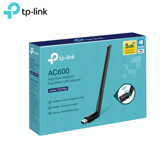 TP link Archer T2U Plus AC600 High Gain Wireless Dual Band USB Adapter